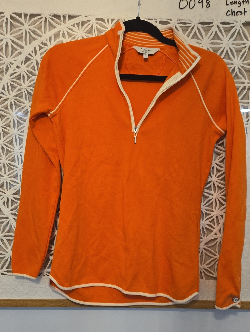 Clover by Bobby Jones Orange Quarter Zip Golf Pullover Women’s Small Activewear